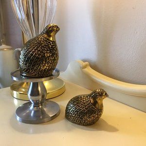 Vintage Brass Quail Set Made in TAIWAN